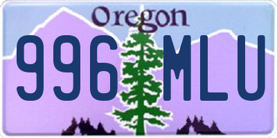 OR license plate 996MLU