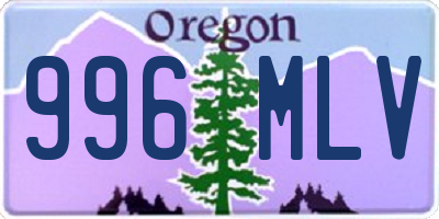 OR license plate 996MLV