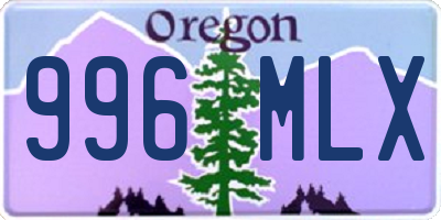 OR license plate 996MLX