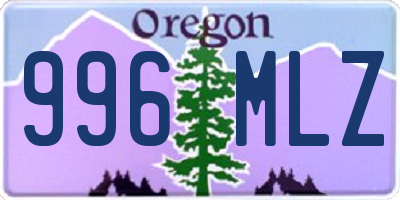 OR license plate 996MLZ