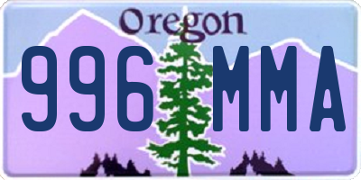 OR license plate 996MMA