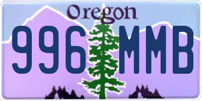 OR license plate 996MMB