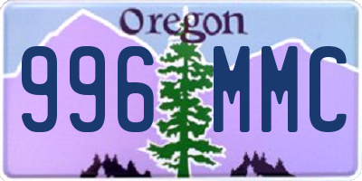 OR license plate 996MMC