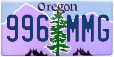 OR license plate 996MMG