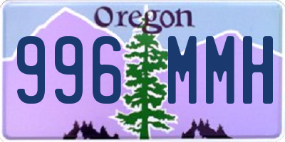 OR license plate 996MMH