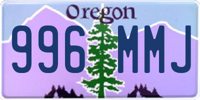 OR license plate 996MMJ