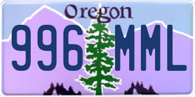 OR license plate 996MML