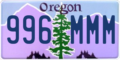 OR license plate 996MMM