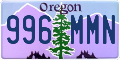 OR license plate 996MMN