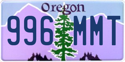 OR license plate 996MMT