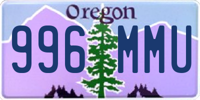 OR license plate 996MMU