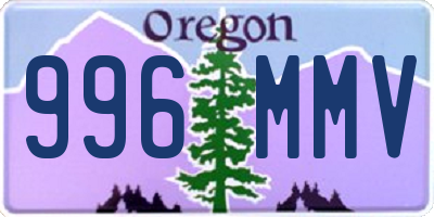 OR license plate 996MMV