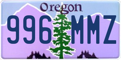 OR license plate 996MMZ