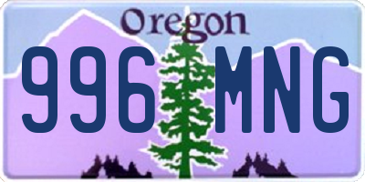 OR license plate 996MNG