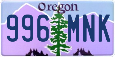 OR license plate 996MNK