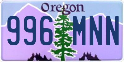 OR license plate 996MNN