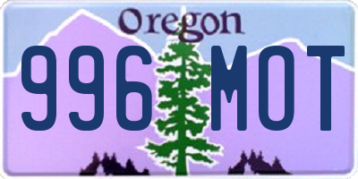 OR license plate 996MOT