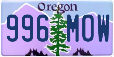 OR license plate 996MOW