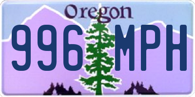 OR license plate 996MPH