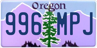 OR license plate 996MPJ