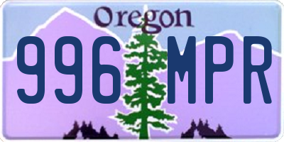 OR license plate 996MPR