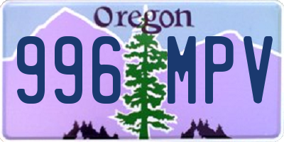 OR license plate 996MPV