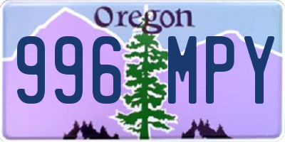 OR license plate 996MPY