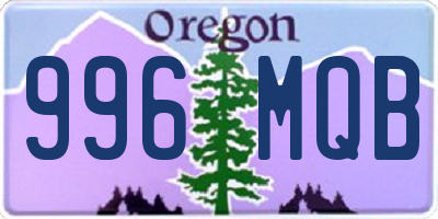 OR license plate 996MQB