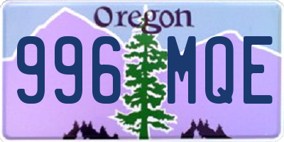 OR license plate 996MQE