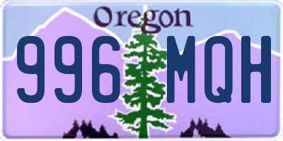 OR license plate 996MQH