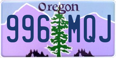 OR license plate 996MQJ