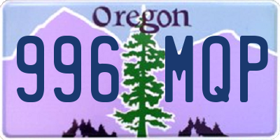 OR license plate 996MQP