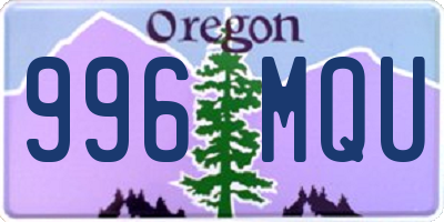 OR license plate 996MQU
