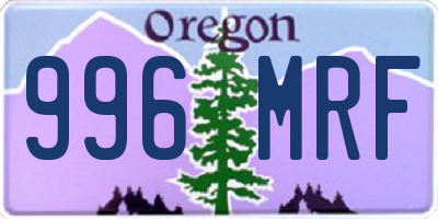 OR license plate 996MRF