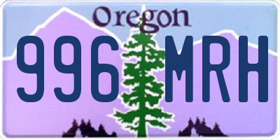 OR license plate 996MRH