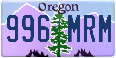 OR license plate 996MRM