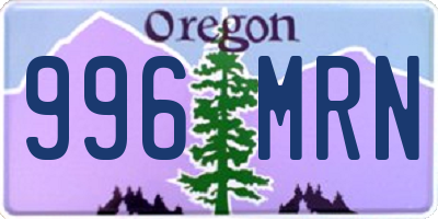 OR license plate 996MRN