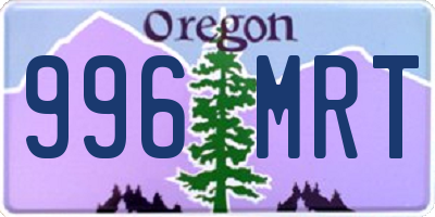 OR license plate 996MRT