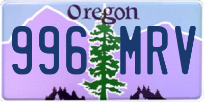 OR license plate 996MRV