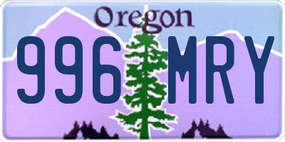 OR license plate 996MRY