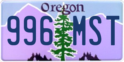 OR license plate 996MST