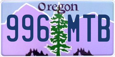 OR license plate 996MTB