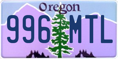 OR license plate 996MTL