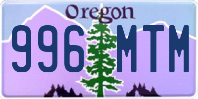 OR license plate 996MTM