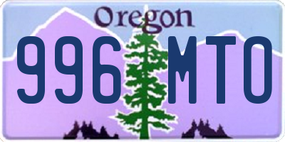 OR license plate 996MTO