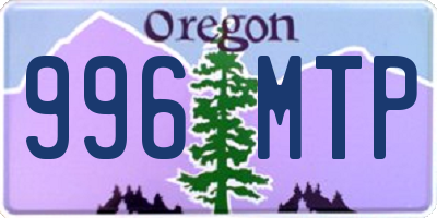 OR license plate 996MTP