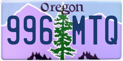 OR license plate 996MTQ