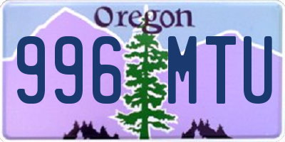 OR license plate 996MTU