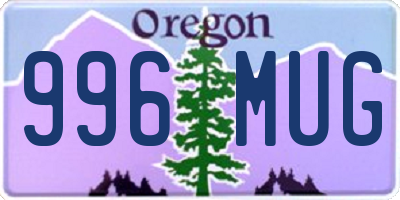 OR license plate 996MUG