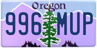 OR license plate 996MUP